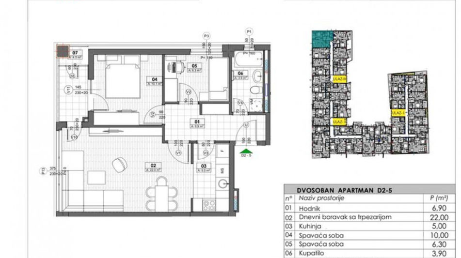 Квартира площадью 38 кв.м. с видом на море, лот 1286