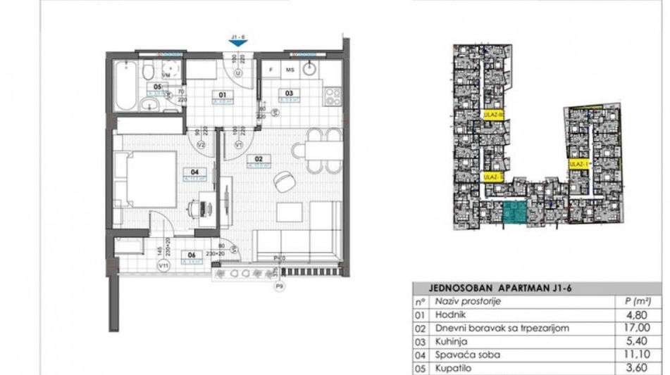 Квартира площадью 38 кв.м. с видом на море, лот 1286