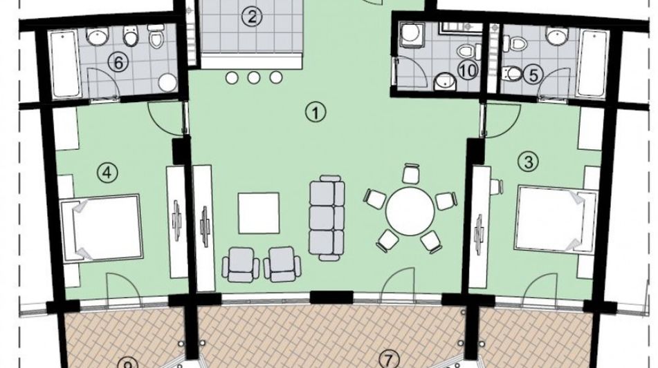 Квартира площадью 117 кв.м. с видом на море, лот 235