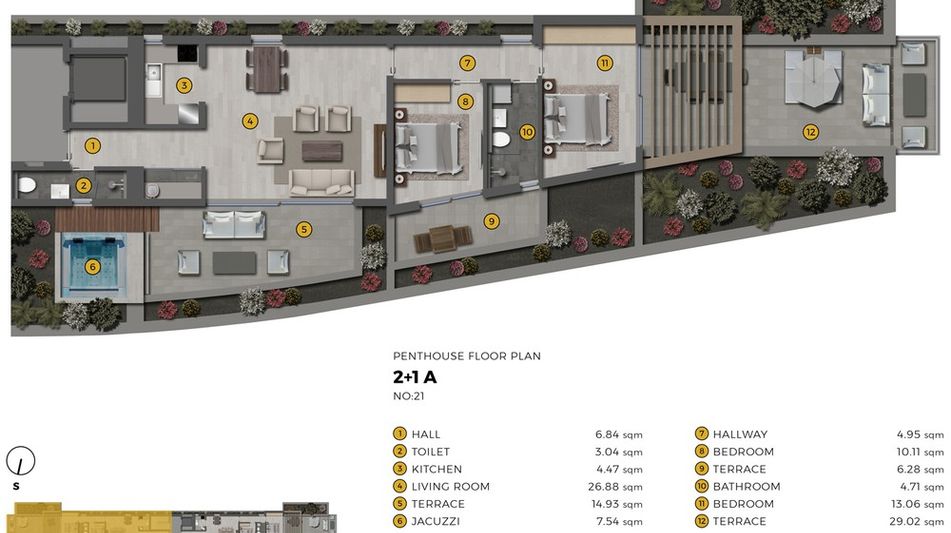 Квартира площадью 54 кв.м. с видом на море, лот 616