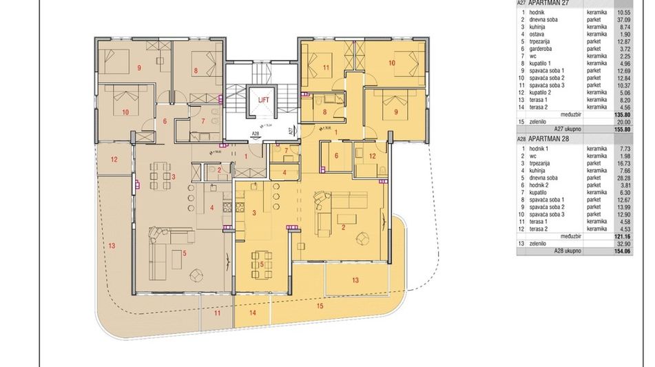 Квартира площадью 53 кв.м. с видом на море, лот 889