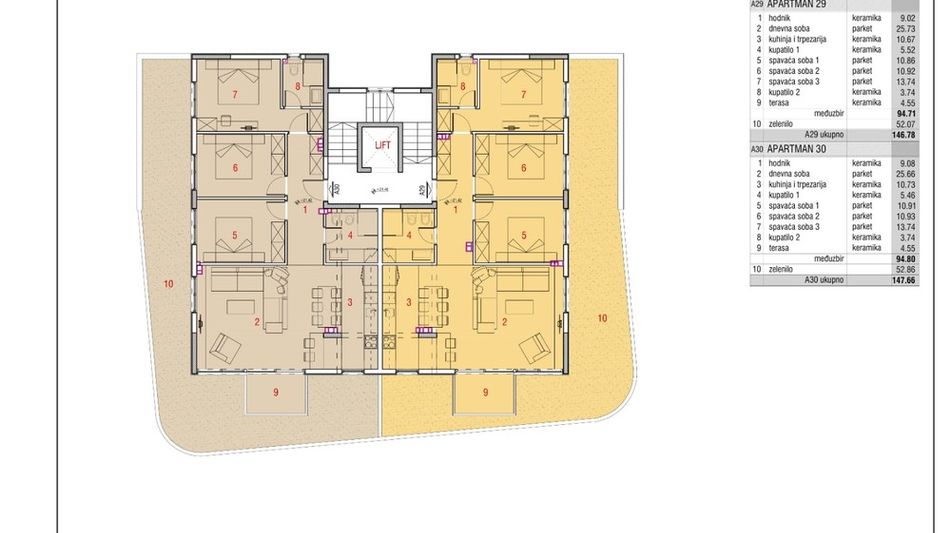 Квартира площадью 53 кв.м. с видом на море, лот 889